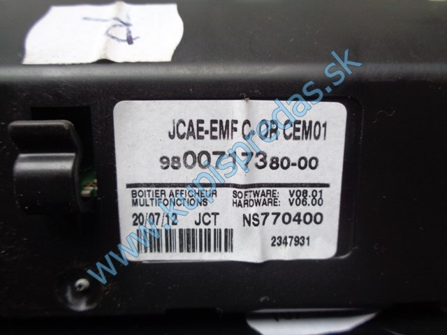 displej na citroen c4, 9800717380-00